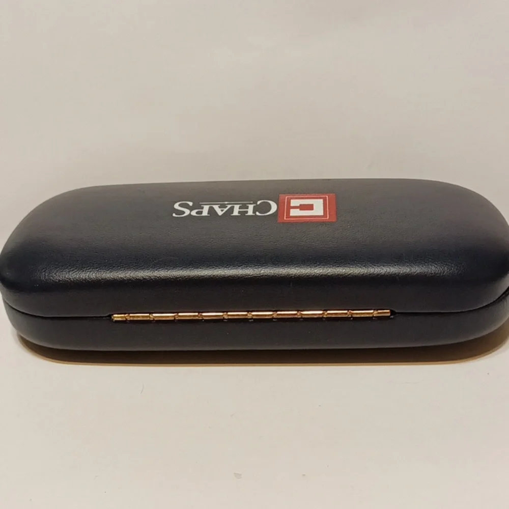 CHAPS glasses case hardshell Blue Hinge lid Optical protection eyewear storage